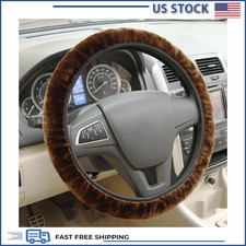 Elastic Fuzzy 15 Steering Wheel Cover Soft Warm Winter Protector Anti-slip Fl