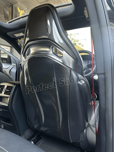 2Satz Carbon Sitzabdeckung Abdeckung Sitze für Benz W176 W117 A35 A45 CLA45AMG - Picture 15 of 16