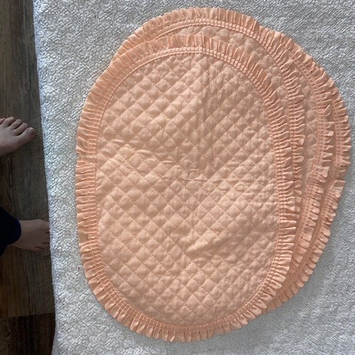 Table mats Peach Color quilted, new Without Tags 13 x 17 polyester