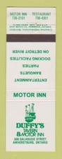 Matchbook Cover - Duffy's Tavern Motor Inn Amherstburg ON