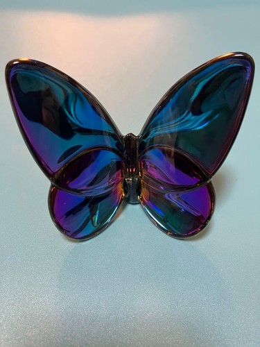 Baccarat Lucky Butterfly Crystal Scarab Blue Papillon Limited Japan Used NO BOX