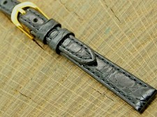 Hadley Roma Crocodile Grain Gold Tone Buckle NOS Unused Vintage Watch Band 10mm