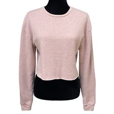 Topshop Heathered Pink Soft Cozy Cropped Sweatshirt Top Size 4