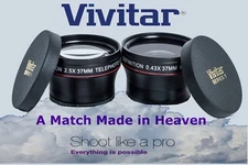 2PC SET HI DEF WIDE ANGLE & 2X TELEPHOTO LENS FOR SANYO VPC-TH1 VPCTH1