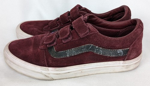 Vans Off The Wall Sneakers Burgundy W Rainbow Stripe Women's Size 8.5 - Picture 3 of 12