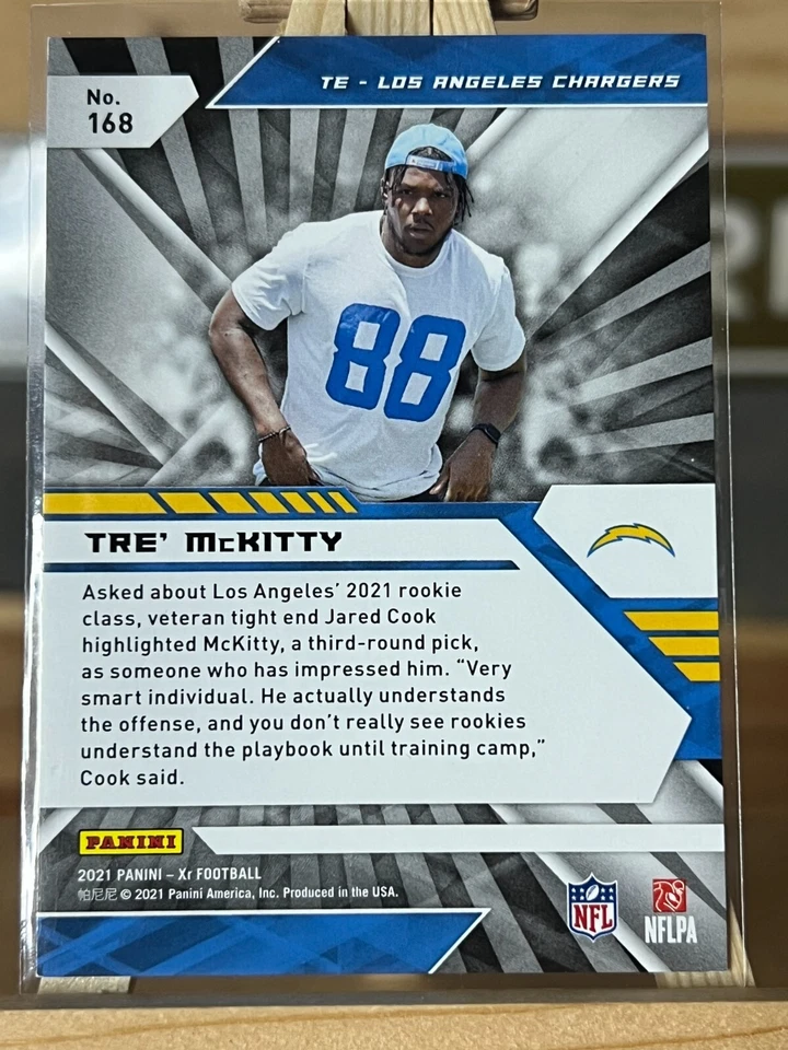 Tre McKitty 2021 XR #d /249 Los Angeles Chargers RC Rookie - Image 2 of 2