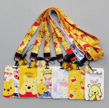 lot cartoon pooh mix key chain Lanyard acrylic ID Badge Holder Key Neck Strap