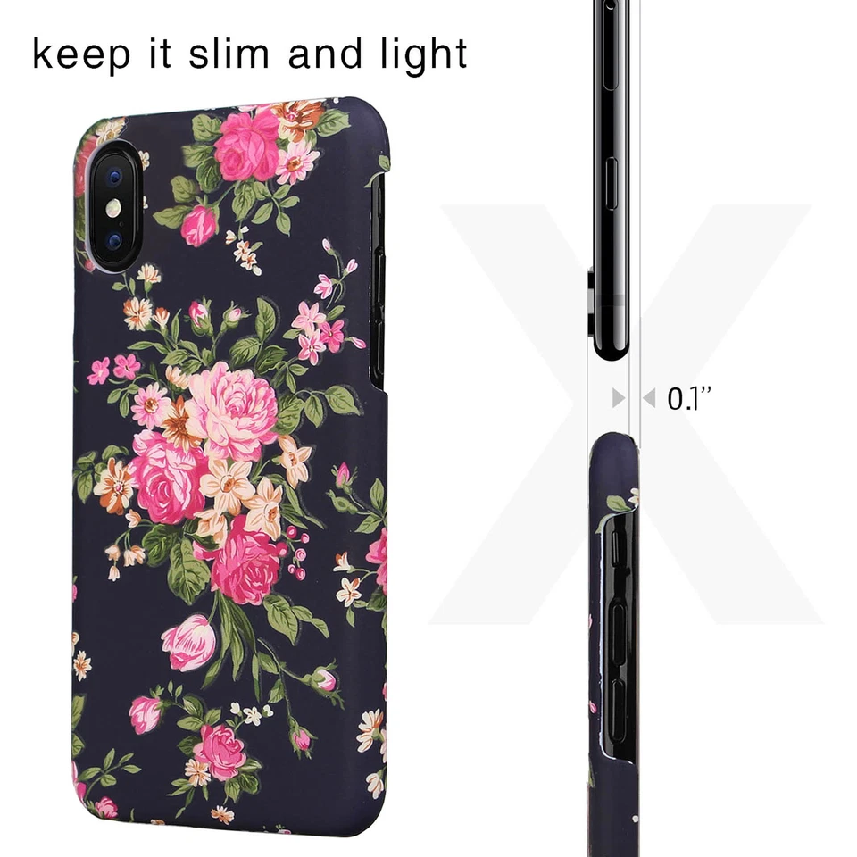 Moda Funda Flor para iPhone 12/11/XS Pro Max/Samsung PC Estuche Rígido Cubierta Mujeres Foto 3 de 4