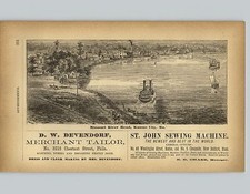Máquina de coser 1878 Paper AD St. John Washington Street Boston Devendorf Sastre