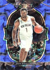 Zion Williamson Blue Cracked Ice Select 2022-23 Basketball Card #24