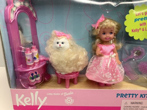 New Mattel Barbie Kelly Pretty Kitty Giftset w/kitty Styling Vanity RARE Vintage - Picture 2 of 10