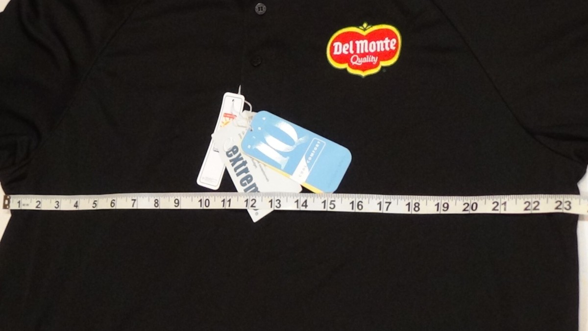 Del Monte Polo Shirt XL Extra Large Black Employee Work Uniform 