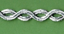 5 Yards 3/8" Silver Serpentine Chain Look Trim 45795
