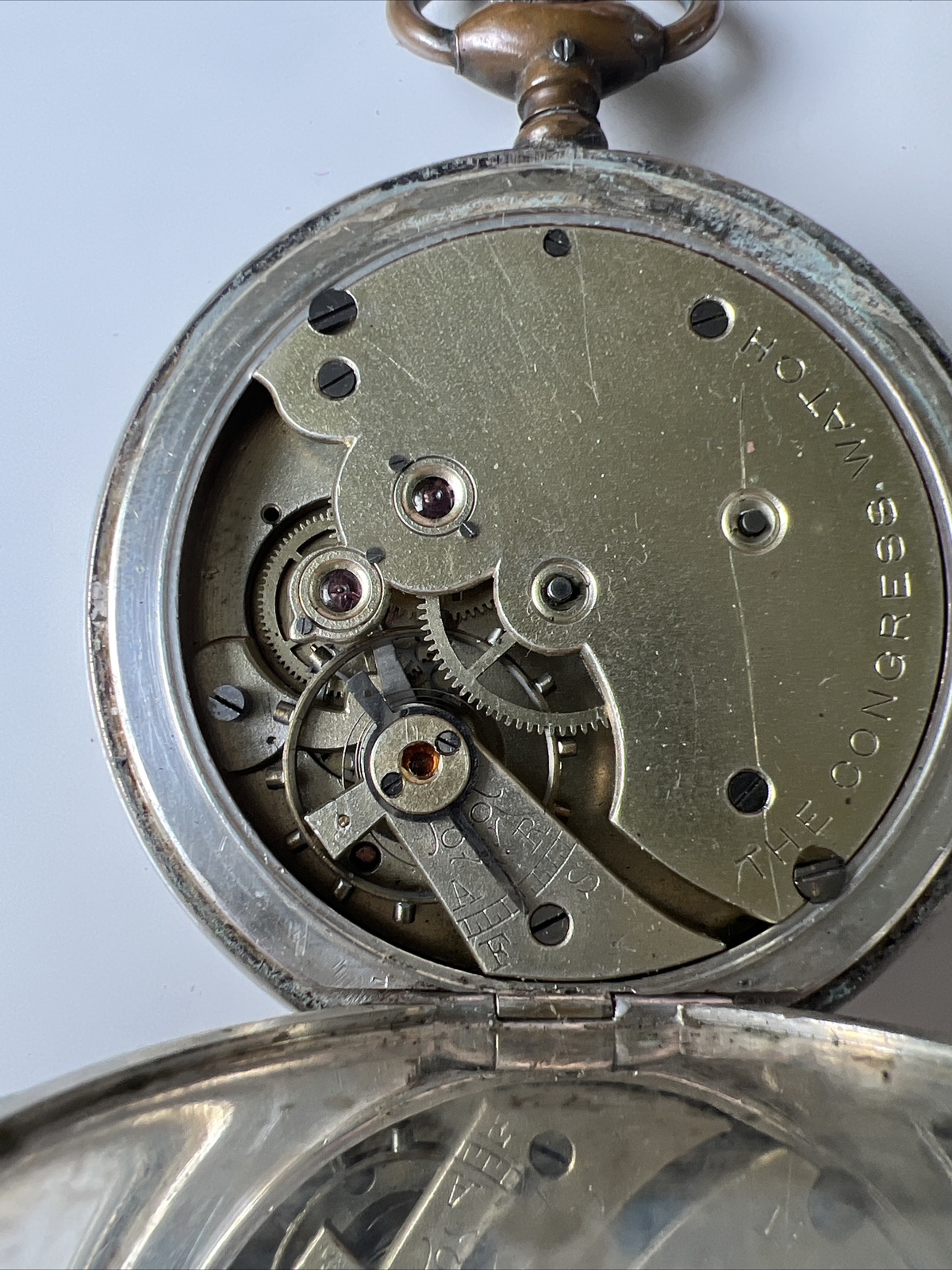 Swiss - Prunkvolle Doppelt Skelett Taschenuhr - Brüniert - Meisterliche