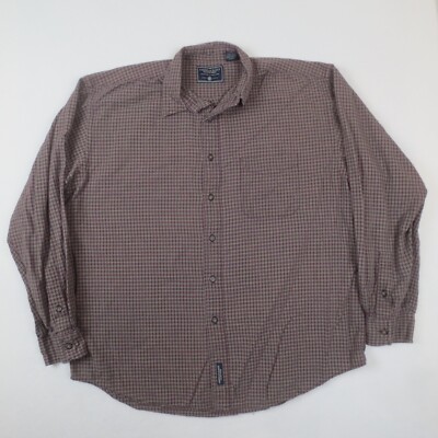Vintage American Eagle Shirt Mens L Red Plaid Long Sleeve Button Up Y2K Preppy