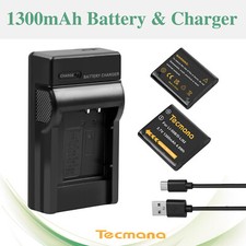 2X Battery 1.3Ah For Olympus LI-50B VG-170 VG-190 SZ-1 SP-800UZ SP-810UZ+Charger