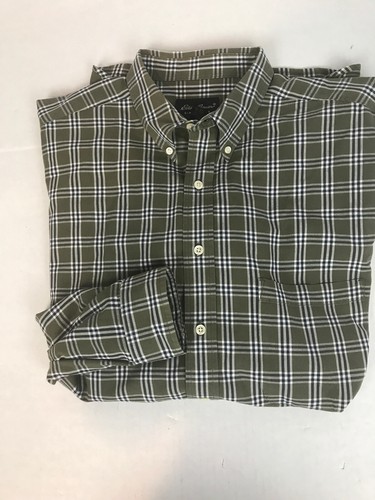 Men's Eddie Bauer Long Sleeve Green Plaid Button Front Shirt - Size XLT NWOT - Picture 2 of 7