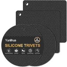 4 Pack Silicone Trivet Mats Pot Holder Non-Slip Multipurpose Kitchen Pot Mat