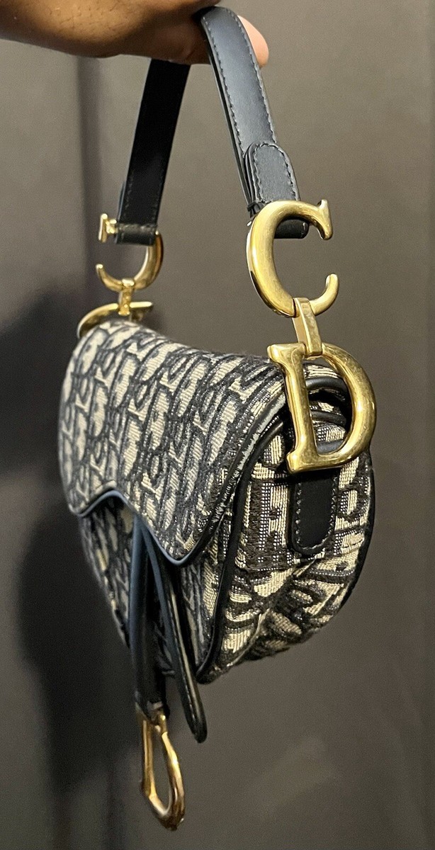 Dior Mini Saddle Bag Blue Oblique Jacquard | eBay
