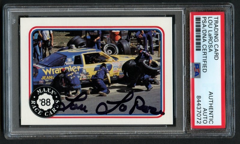 Lou LaRosa #38 signed autograph auto 1988 MAXX Charlotte Racing Card PSA Slab
