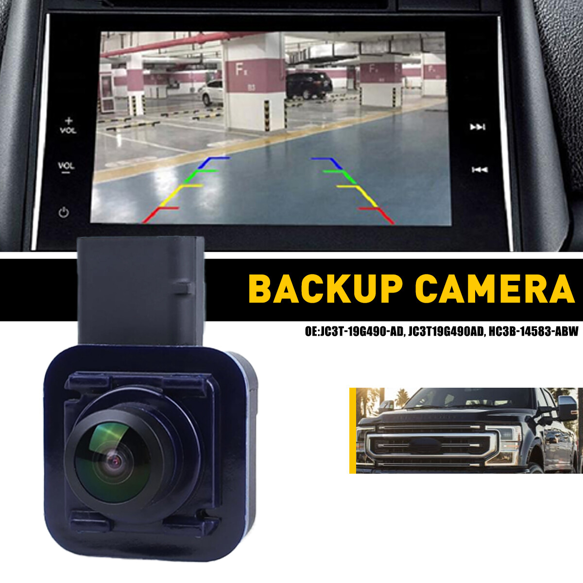 Rear View Backup Back Up Camera for 2017-2022 Ford Super Duty JC3T