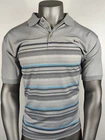 New RAM Men's Striped Polo Shirt Tee Top Grey Lightweight Size 2XL