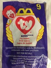 McDonalds Happy Meal Toy Animal BONES THE DOG 9 Ty Beanie Baby Sealed 1998