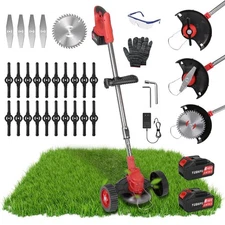 Cordless Weed Wacker, Battery Powered Weed Eater 3 in 1 Stringless Grass Trim...
