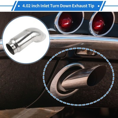 125° Turn Down Exhaust Tip 4.02'' Inlet 5'' Outlet 16'' Long Stainless Steel