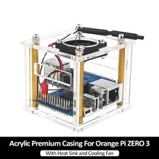 Orange Pi ZERO 3 Acrylic Case with Cooling Fan Heat Sink Transparent Shell Cover