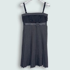 D&G Dolce Gabbana | Babydoll Empire Waist Pleat Gray Mini Dress | Sz 36 ~ XS