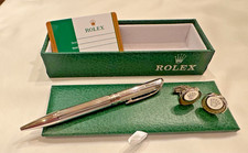 Rolex Silver Ballpoint Pen - With Silver Cuff Links. Gift Box Included.