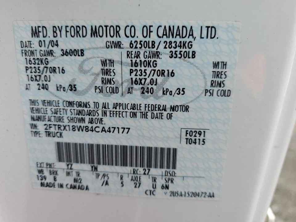 Rejilla montada en el cabezal Hood Heritage para camioneta Ford F150 99-04 2739277 Foto 2 de 4