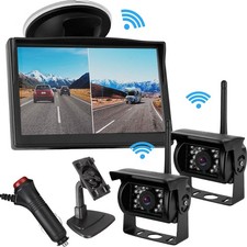 Digital Wireless RV Backup Camera System 5" Car Split Monitor for Truck Trailer