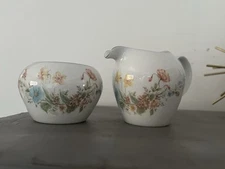 Premiere Fine China Berkshire Cream & Sugar Bowl Set MD104 Spring Floral Design