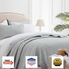 SunStyle Home King Quilt Bedding Set, Lightweight Comforter Bedspreads Coverlets