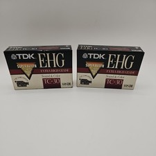Lot of 2 TDK E-HG TC-30 Extra High Grade Blank VHS-C Videotapes