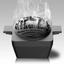 Enameled Wood Stove Steamer, Elk Cast Iron Fireplace Humidifier, 2.7 Quart Ca...