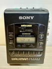 VTG 90s Sony Walkman Cassette WM-F2085 Black AM/FM Radio - New Belt - ** READ **