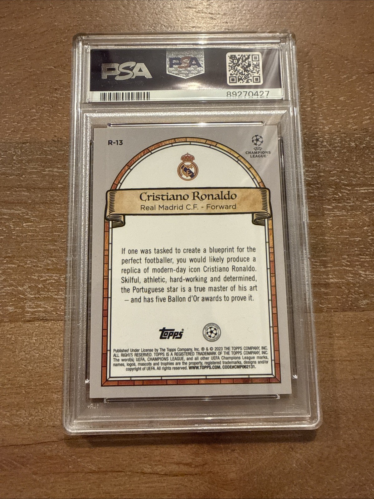 Topps 2022-23 Merlin UCC Chrome Renaissance Cristiano Ronaldo #R-13 PSA 10 💎 RM view 4
