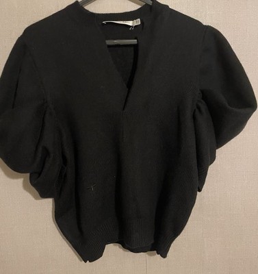Christian Dior schwarze Strickjacke mit Puffärmeln Größe 10