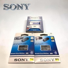 Sony Memory Stick PRO Duo 4GB Lot of 2 MS-MT4G Adapter Stored