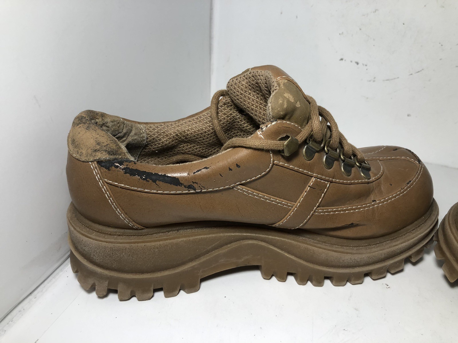 L.E.I 90’s Vintage Brown Chunky Platform Loafer Oxfords Shoes Women's 7 image 9