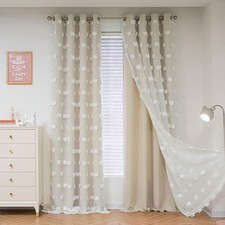 Curtains for Living Room 95 Inches Long Nursery 52"W x 95"L Pack of 2 Beige
