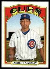2021 TOPPS HERITAGE BASEBALL CARD ADBERT ALZOLAY #618 CHICAGO CUBS 6436