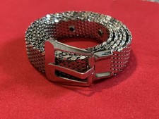 Vintage Whiting Davis Silver Mesh Disco Slinky Belt