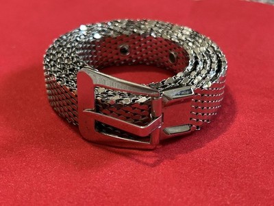 Vintage Whiting & Davis Silver Mesh Disco Slinky Belt