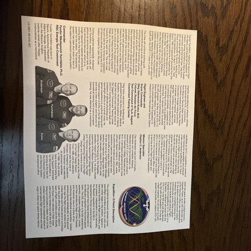 NASA International Space Station Expedition 15 Crew Lithograph (Clayton Anderson - Picture 2 of 2