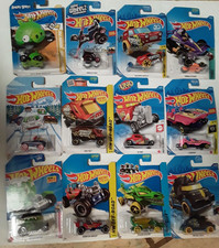 12 Hot Wheels Mixed Funny Cartoon Cars Angry Birds Uno,Dragon Blaster
