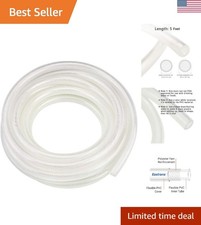 1/2" ID x 5 Ft High Pressure Braided Clear PVC Vinyl Tubing Flexible Vinyl Tu...